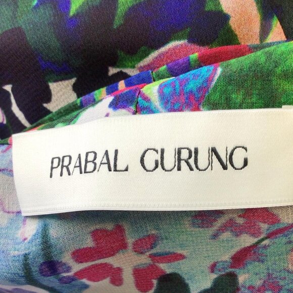 Prabal Gurung Floral Print Ruffle Silk Blouse - Picture 4 of 4